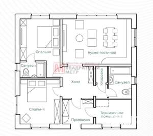 Дом 106м², 1-этажный, участок 17 сот.  