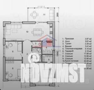 Коттедж 115м&sup2;, 1-этажный, участок 8 сот.  