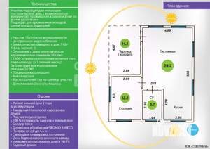 Дом 60м², 1-этажный, участок 12 сот.  