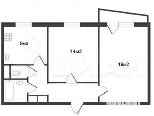 2-к квартира, вторичка, 54м2, 9/9 этаж