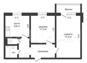 2-к квартира, вторичка, 48м2, 6/9 этаж
