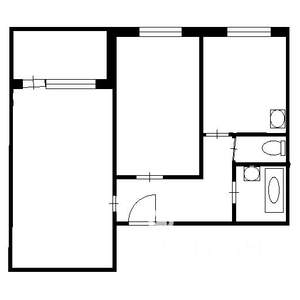 2-к квартира, вторичка, 42м2, 1/9 этаж
