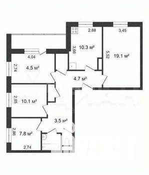 4-к квартира, вторичка, 81м2, 9/9 этаж