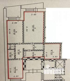 2-к квартира, вторичка, 64м2, 1/9 этаж