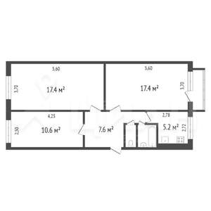 3-к квартира, вторичка, 64м2, 3/5 этаж