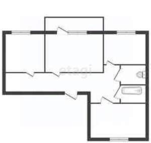 3-к квартира, вторичка, 61м2, 6/9 этаж