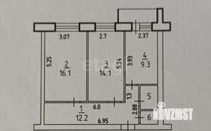 2-к квартира, вторичка, 55м2, 3/5 этаж