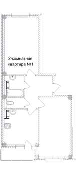 2-к квартира, строящийся дом, 62м2, 1/9 этаж